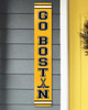 Outdoor Welcome Sign for Porch Go Boston - Vertical Porch Board 8x47 For Bruins Hockey Fans