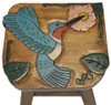 Hummingbird Step Stool Hand Carved