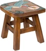 Hummingbird Step Stool Hand Carved