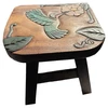 Hummingbird Step Stool Hand Carved