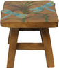 Dragonfly Step Stool Hand Carved Solid Acacia Sturdy Wood Stool For Children or Adults 10x10.5x10