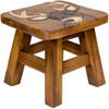 Buck Deer Step Stool Hand Carved Solid Acacia Sturdy Wood Stool For Children or Adults 10x10.5x10