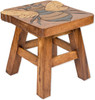 Bumble Bee Step Stool Hand Carved Solid Acacia Sturdy Wood Stool For Children or Adults 10x10.5x10