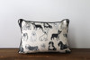 Black and White Adorable Dog Pattern Rectangle Pillow