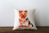 Watercolor Style Yorkie Square Pillow