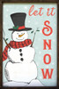 Let it Snow with Snowman - Wood Framed Sign 24x36