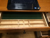 Solid Oak Organizer in center drawer felt lined
Solid Oak 41" Roll Top Desk Perfect for small areas and as a student desk
Single Pedestal with Locking File Drawer