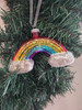 Rainbow with Clouds Ornament 4.5 Inches Glass Ornament