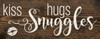 Walnut - Kiss, Hugs, Snuggles - Wood Sign 7x18