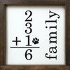 Personalized Family + Pets Math - Wood Framed Sign