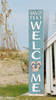 Outdoor Sign - Sandy Feet Welcome with Flip Flops - Vertical Porch Board 8x47