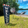 Welcome Patriotic Theme - Outdoor Standing Lawn Sign 6x24