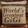 World's Greatest GiGi - Small Burlap Pillow