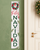Outdoor Sign - Feliz Navidad with Christmas Wreath - Vertical Porch Sign 8x47
