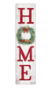 Home With Holiday Wreath - Outdoor Standing Lawn Sign 6x24