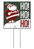 Ho Ho Ho with Santa Claus - Square Outdoor Standing Lawn Sign 8x8