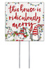 This House Is Ridiculously Merry with Christmas Gnomes - Square Outdoor Standing Lawn Sign 8x8