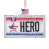 Veteran Hero License Plate Ornament 3in.
