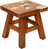 Airplane Step Stool Hand Carved Solid Acacia Sturdy Wood Stool For Children or Adults 10x10.5x10