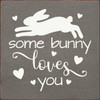 GRAY - Some Bunny Loves You - Wood Sign 7x7