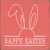 CORAL - Happy Easter with Bunny Ears - Wood Sign 7x7