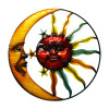 Sun and Moon with Face - Colorful - Metal Wall Art 20in.