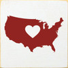 Heart Of America - Wood Sign 7x7