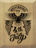 BLACK WITH NATURAL SIGN - Independence Day 4th of July - Wooden Sign