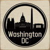 Washington DC with Skyline - Wood Sign 7x7