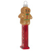 Gingerbread PEZ  Glittered Detailed Glass Ornament