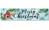 Merry Christmas - Winter Birdhouse - Indoor/Outdoor Wood Sign 6x24in.