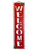 Welcome Candy Cane Edge - Outdoor Tall Lawn Sign 6x24