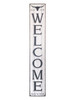 Welcome With Longhorn - Tall Outdoor Porch Sign 8x47in.