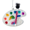 Water Color Palette and Paint Brush Artist Glass Ornament 3 Inches