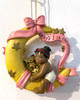 Baby's Girls First Christmas with Black Baby on Moon and Stars Ornament 3in.