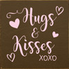 Hugs & Kisses xoxo - Wood Sign 7x7