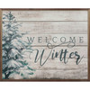 Welcome Winter with Pine Tree - Wood Framed Sign