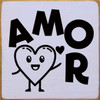 Amor with Heart - Wood Sign 7x7