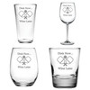 Dink Now Wine Later - Pickleball Etched Glassware Set of 4 - Choice of Wine Glass | Stemless Wine | Double Old Fashioned | Pint Glass
