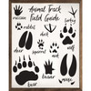 Animal Tracks Field Guide - Wood Framed Art - Multiple Sizes 