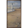 Beach with Lighthouse - Wood Framed Art - Multiple Sizes
