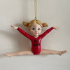 Gymnast Girl Red Leotard Blonde Ornament