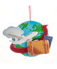 Traveler Ornament with Plane, Suitcase, Passport, and Planet Earth