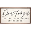 Don't Forget You Are Loved Beyond Any Measure. Wood Framed Sign