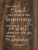 You Can't Go Back And Change The Beginning, But You Can Start Where You Are and Change The Ending - CS Lewis Quote Wooden Sign