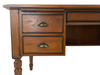 Writing Desk With Drawers Elegant Solid Oak With Turned Legs 60W x 24D x 30H