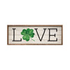 Love with Four Leaf Clover on Wood Framed Sign