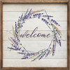 Welcome with Lavender Wreath on Wood Framed Sign