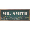 Custom Teacher Name in Chalkboard Style on Wood Framed Wall Art