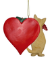 Christmas ornament with red heart that says Life Without Cats? I Don't Think So , featuring adorable orange cat